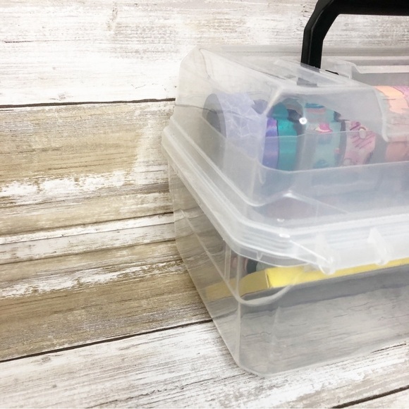 Arts Crafts Journal Supplies Storage Box Washi Tape-Markers-Colored Pencils EUC - Picture 6 of 16